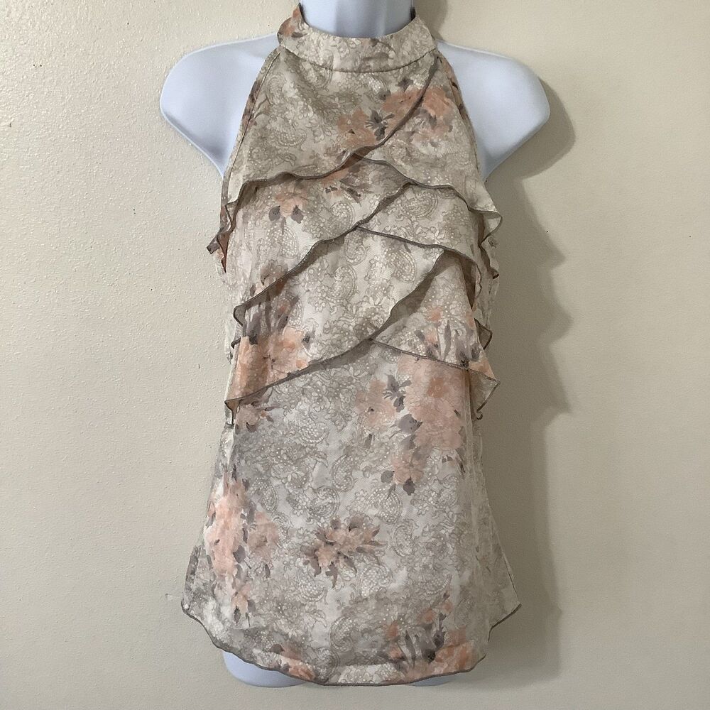 Maurices Cream Ruffled Asymmetrical Blouse